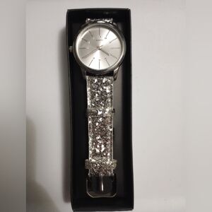 Signature collection glitter sparkle strap watch